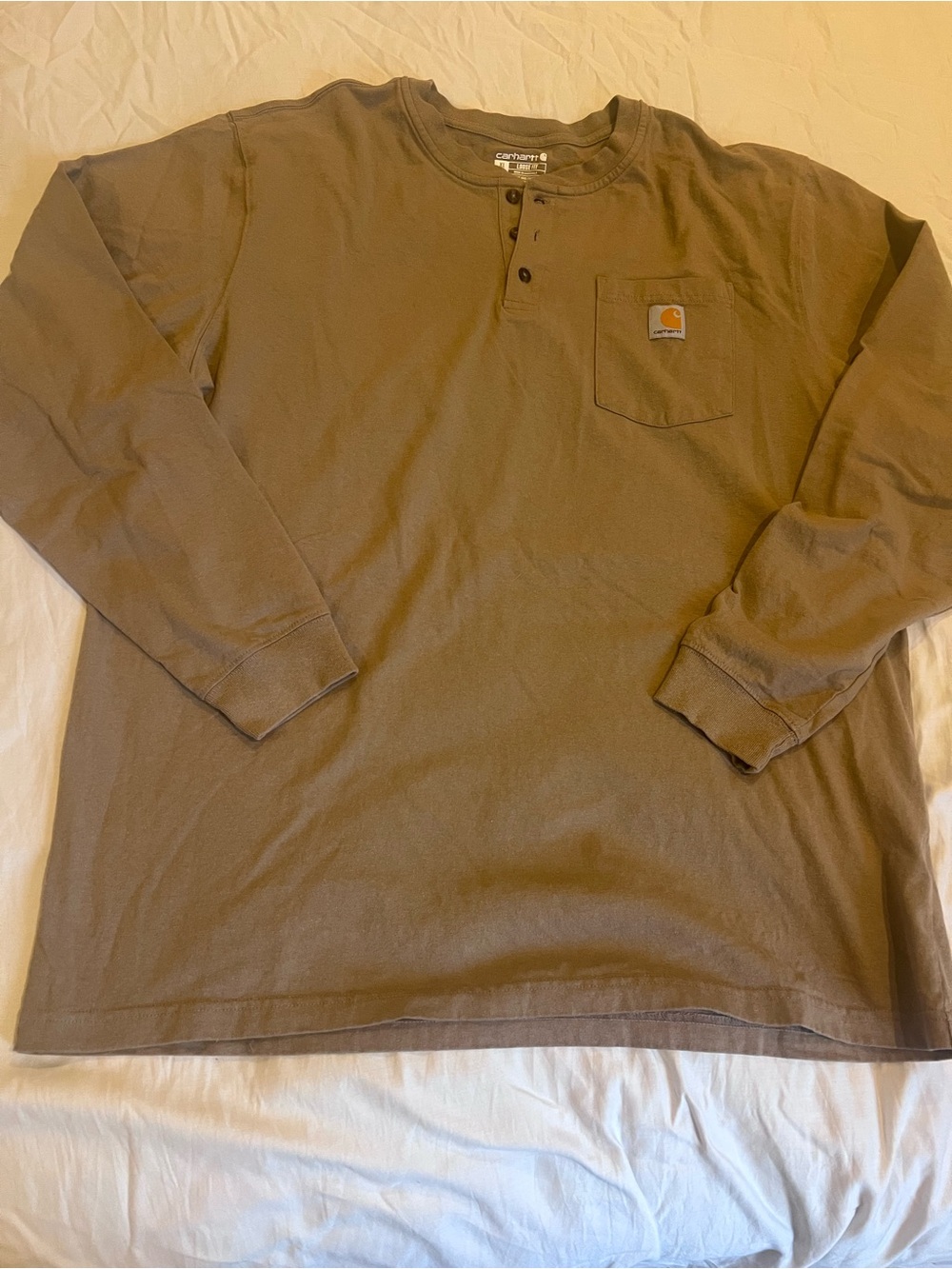 Carhartt Long-Sleeve Henley Pocket Shirt - BrownXLT
